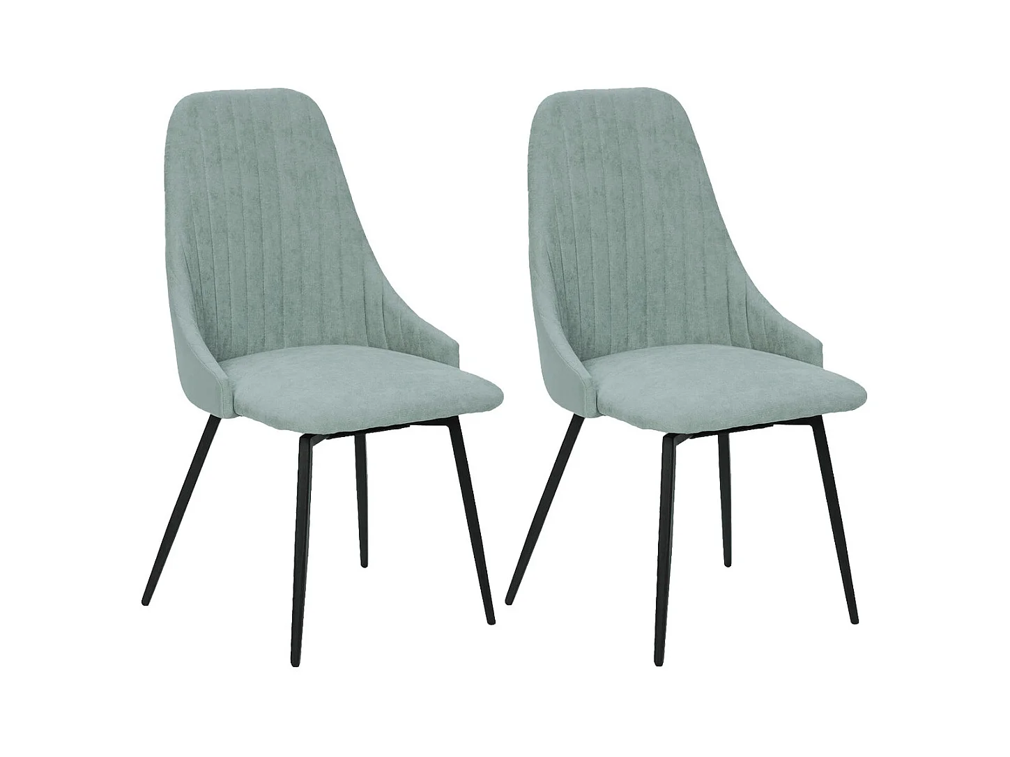 UNDY - Lot de 2 Chaises Pivotantes Tissu Vert d'Eau