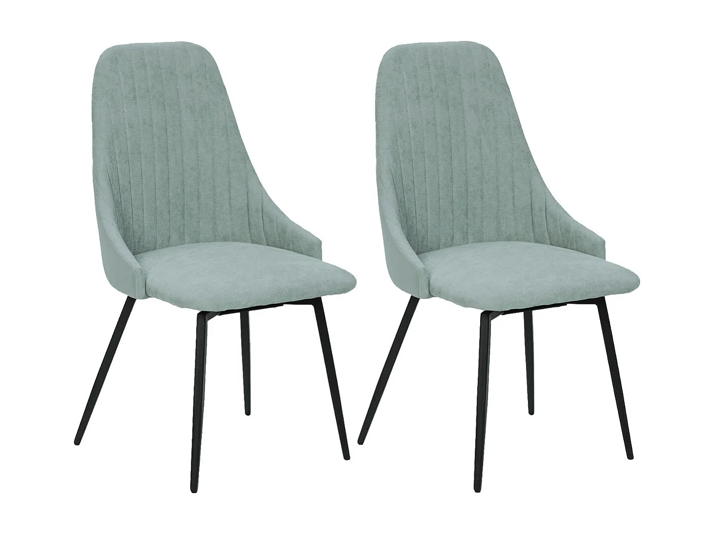 UNDY - Lot de 2 Chaises Pivotantes Tissu Vert d'Eau