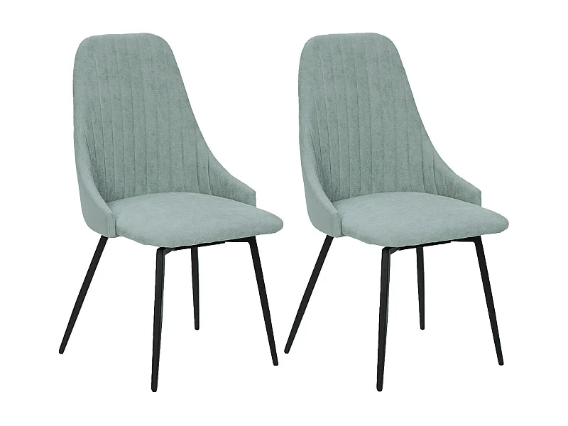UNDY - Lot de 2 Chaises Pivotantes Tissu Vert d'Eau