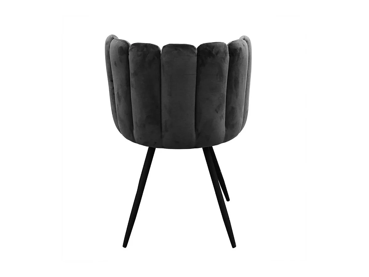 CHARLOTTE - Lot de 2 Chaises Velours Noir