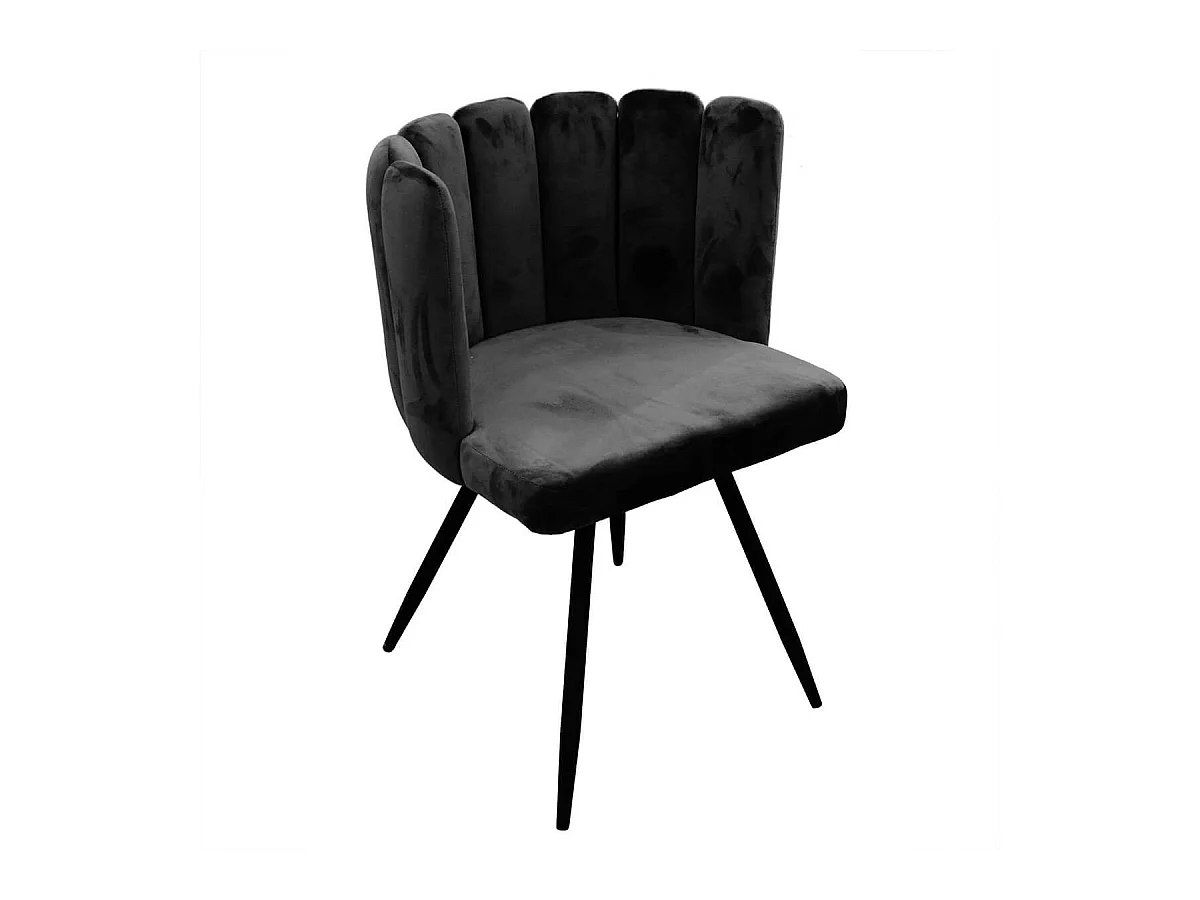 CHARLOTTE - Lot de 2 Chaises Velours Noir