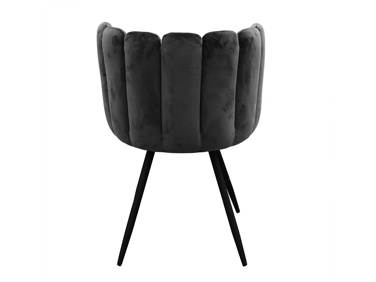 CHARLOTTE - Lot de 2 Chaises Velours Noir