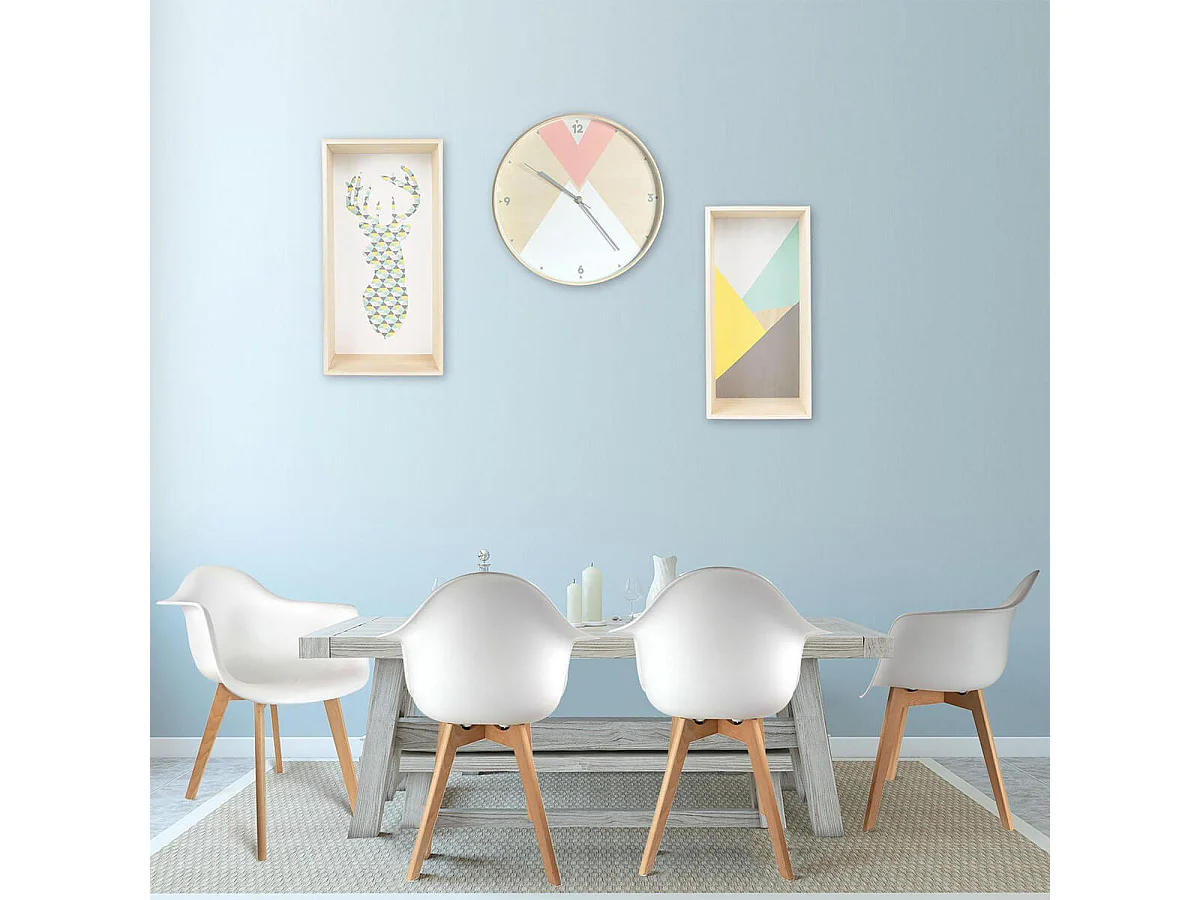 TRAVIS - Lot de 2 Fauteuils Assises Blanches