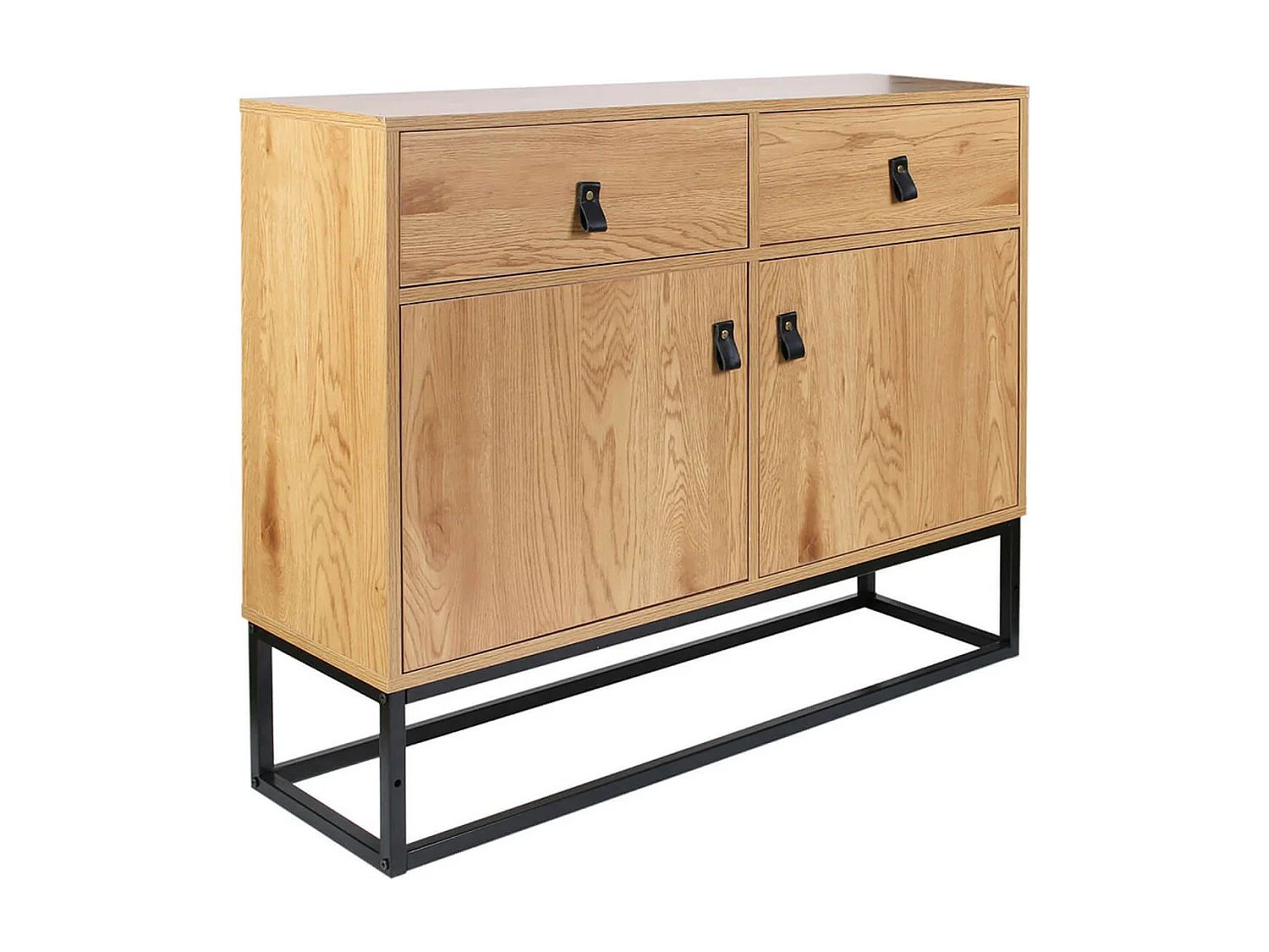 ABRIL - Buffet 2 Portes 2 Tiroirs Aspect Bois