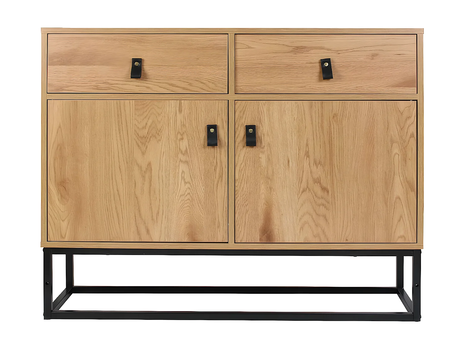 ABRIL - Buffet 2 Portes 2 Tiroirs Aspect Bois