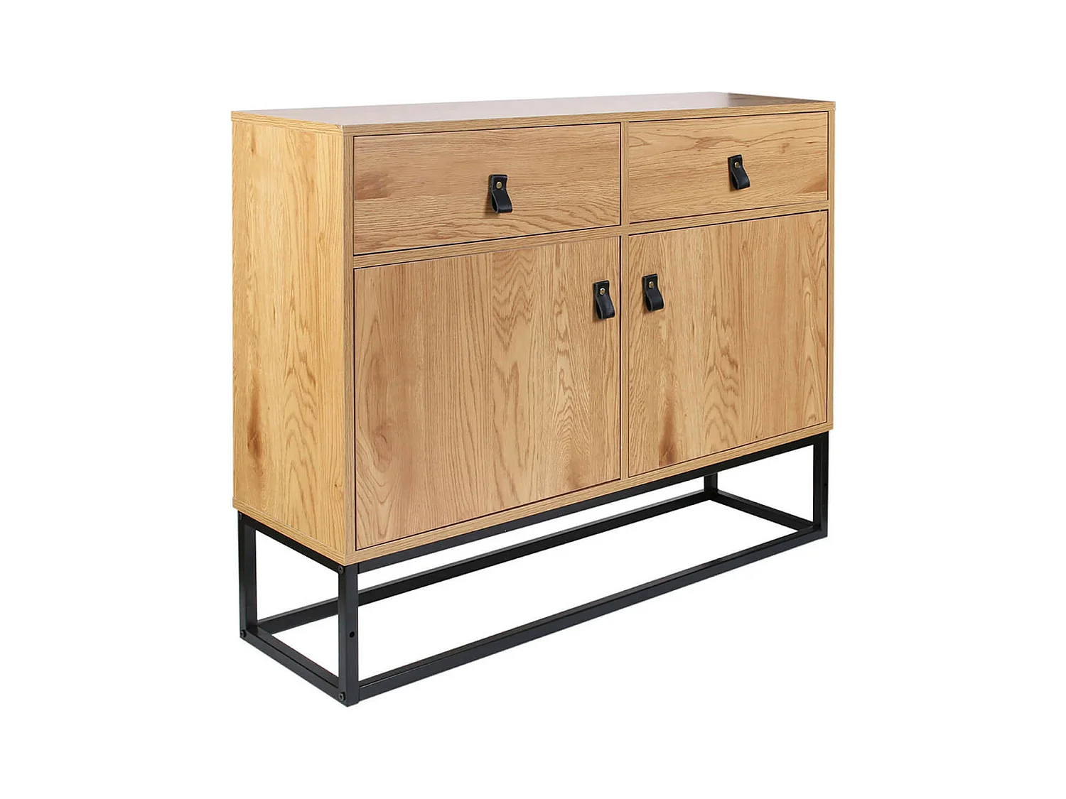 ABRIL - Buffet 2 Portes 2 Tiroirs Aspect Bois