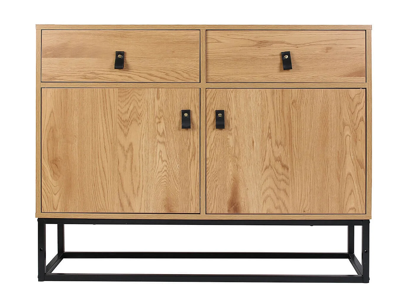 ABRIL - Buffet 2 Portes 2 Tiroirs Aspect Bois