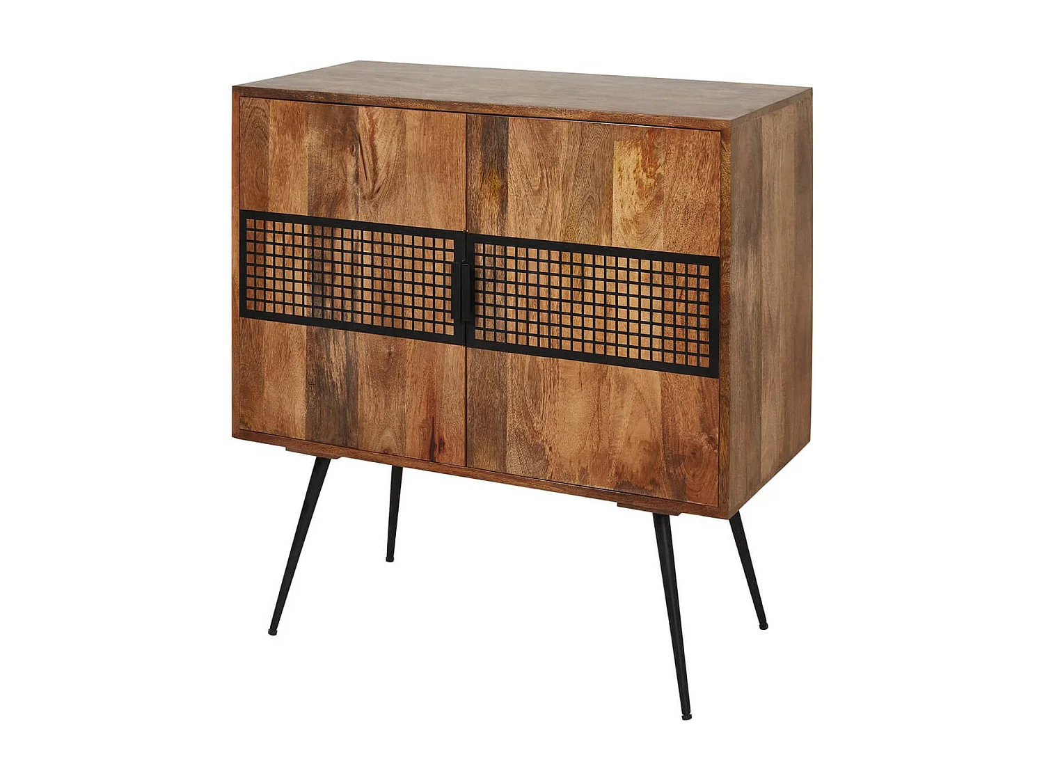 BENGAL - Buffet 2 Portes Manguier et Métal Noir