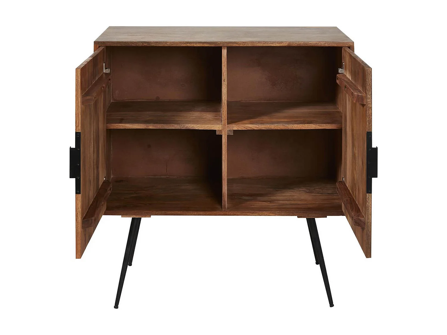 BENGAL - Buffet 2 Portes Manguier et Métal Noir