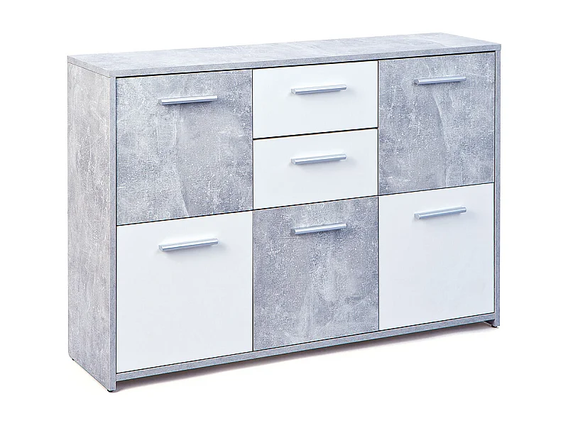 MARRY "BÉTON" - Meuble 5 Portes 2 Tiroirs