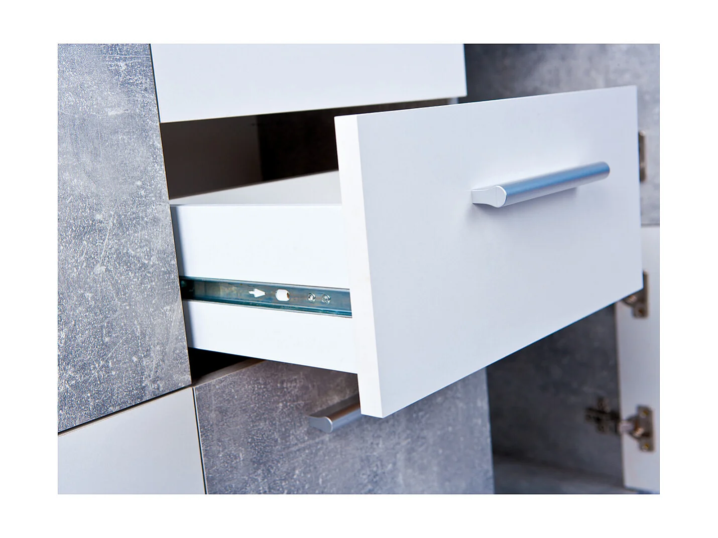 MARRY "BÉTON" - Meuble 5 Portes 2 Tiroirs