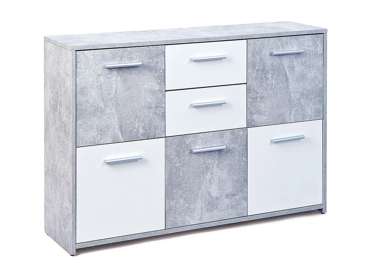 MARRY "BÉTON" - Meuble 5 Portes 2 Tiroirs