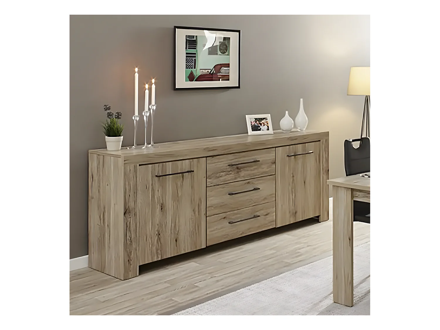 VIDSEL - Buffet 2 Portes 3 Tiroirs