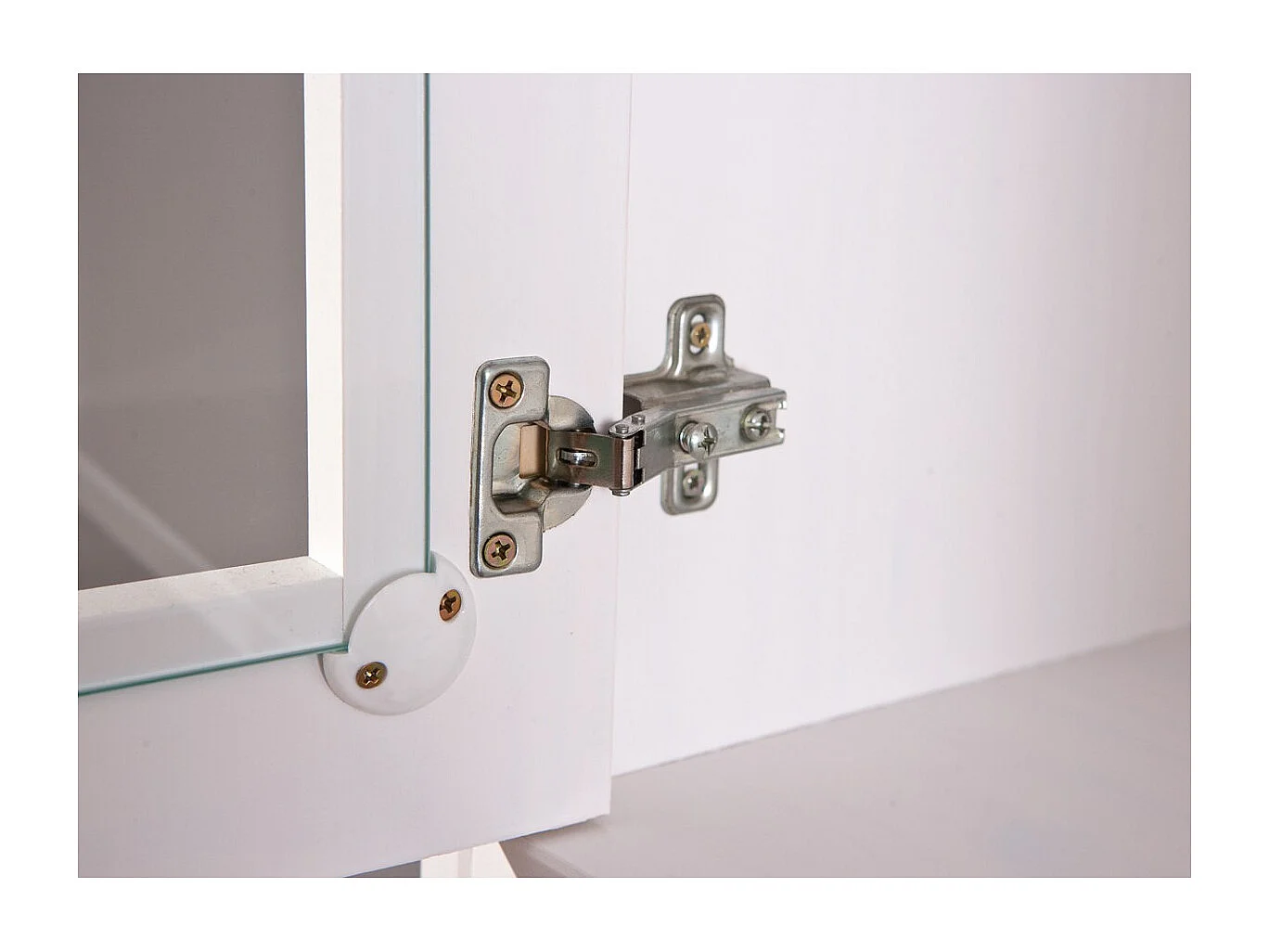 SOCOA - Buffet Vaisselier 5 Portes 3 Tiroirs Bois Massif Vernis Sepia et Blanc