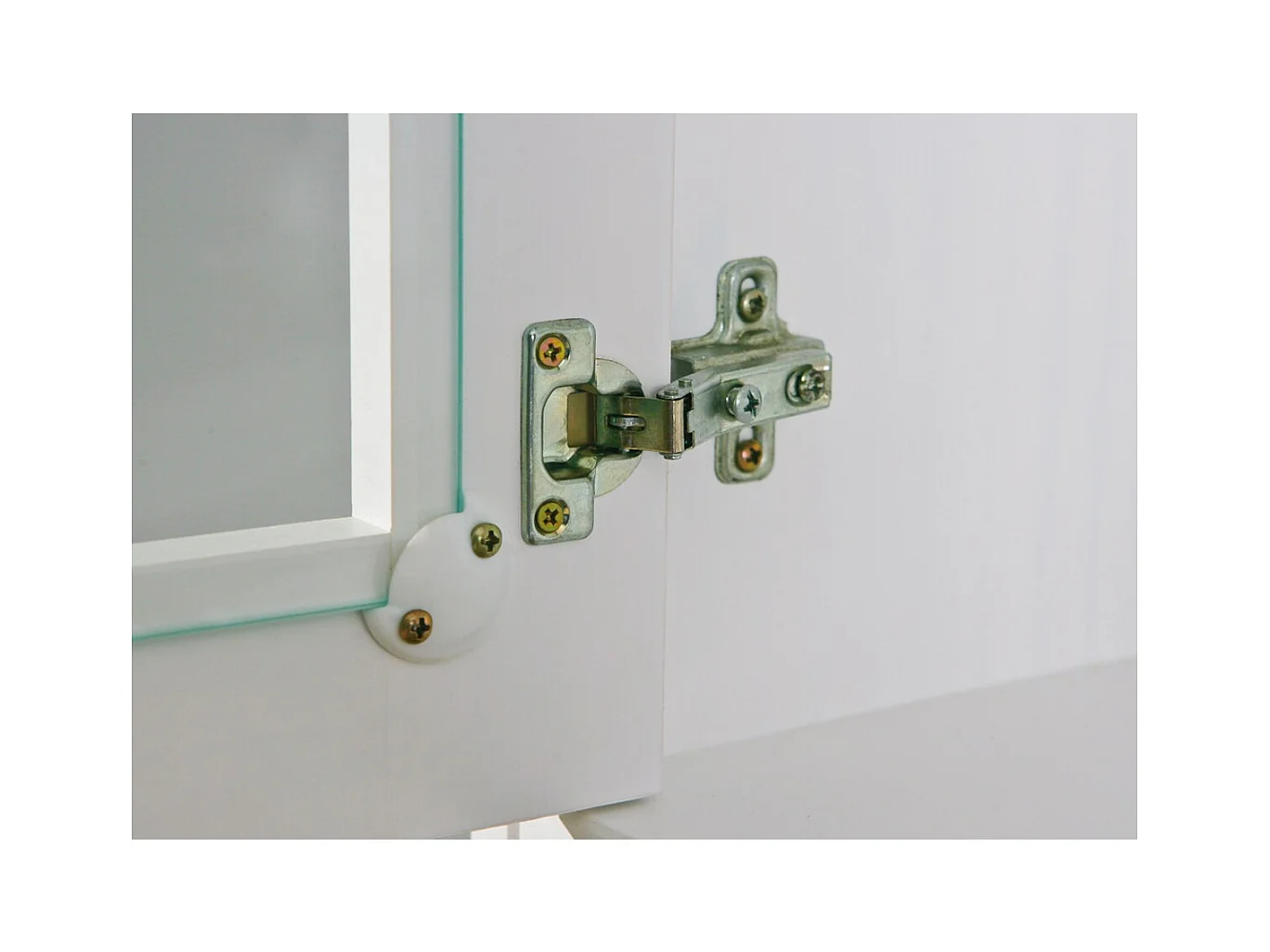 SOCOA - Buffet Vaisselier 4 Portes 2 Tiroirs Bois Massif Vernis Sepia et Blanc