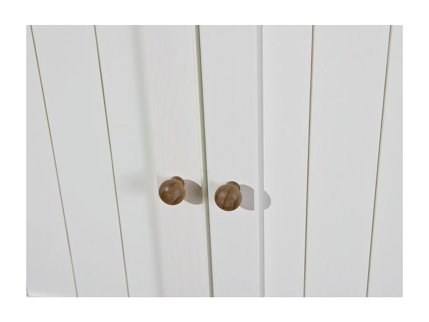 SOCOA - Buffet Vaisselier 4 Portes 2 Tiroirs Bois Massif Vernis Sepia et Blanc