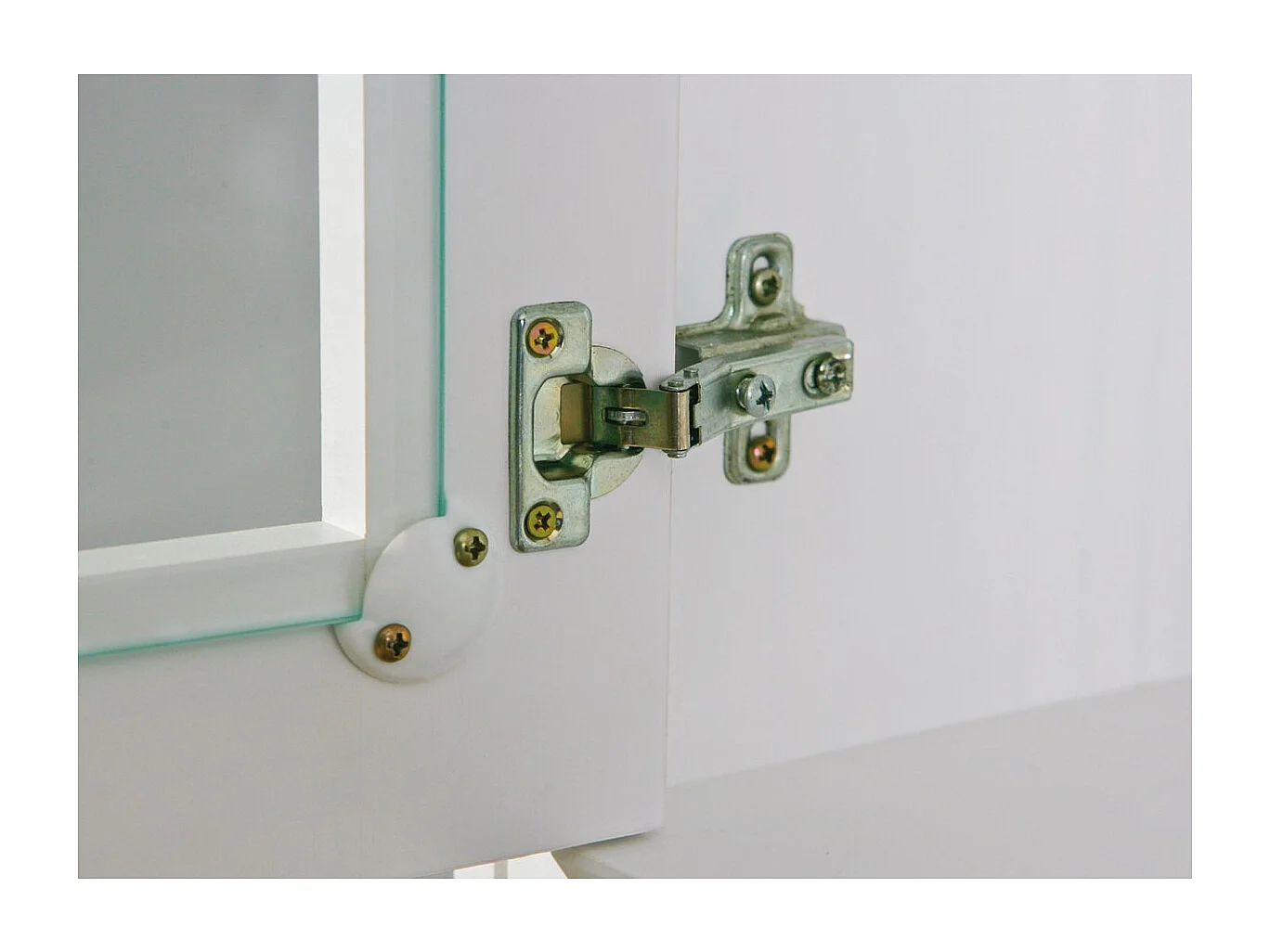 SOCOA - Buffet Vaisselier 4 Portes 2 Tiroirs Bois Massif Vernis Sepia et Blanc