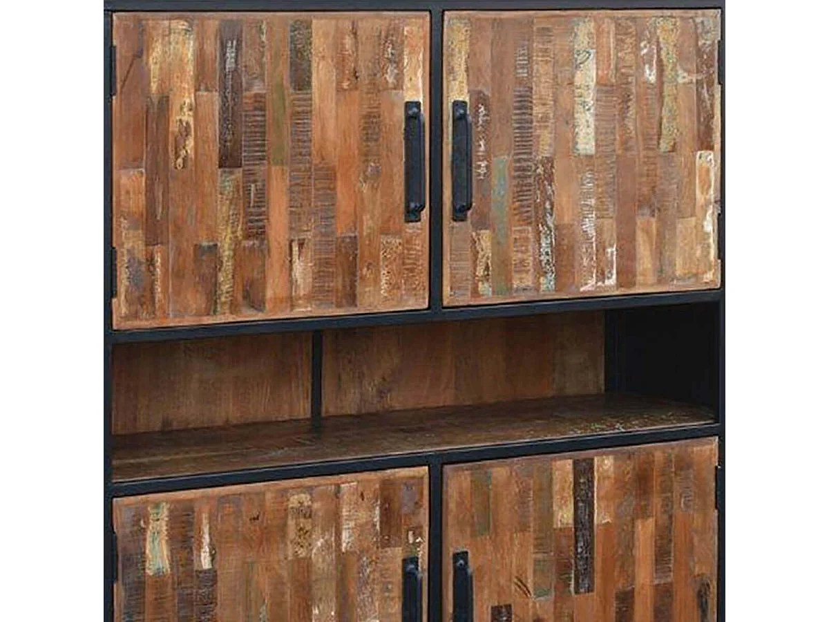 NESSA - Meuble de Rangement 4 Portes Manguier Massif Recyclé