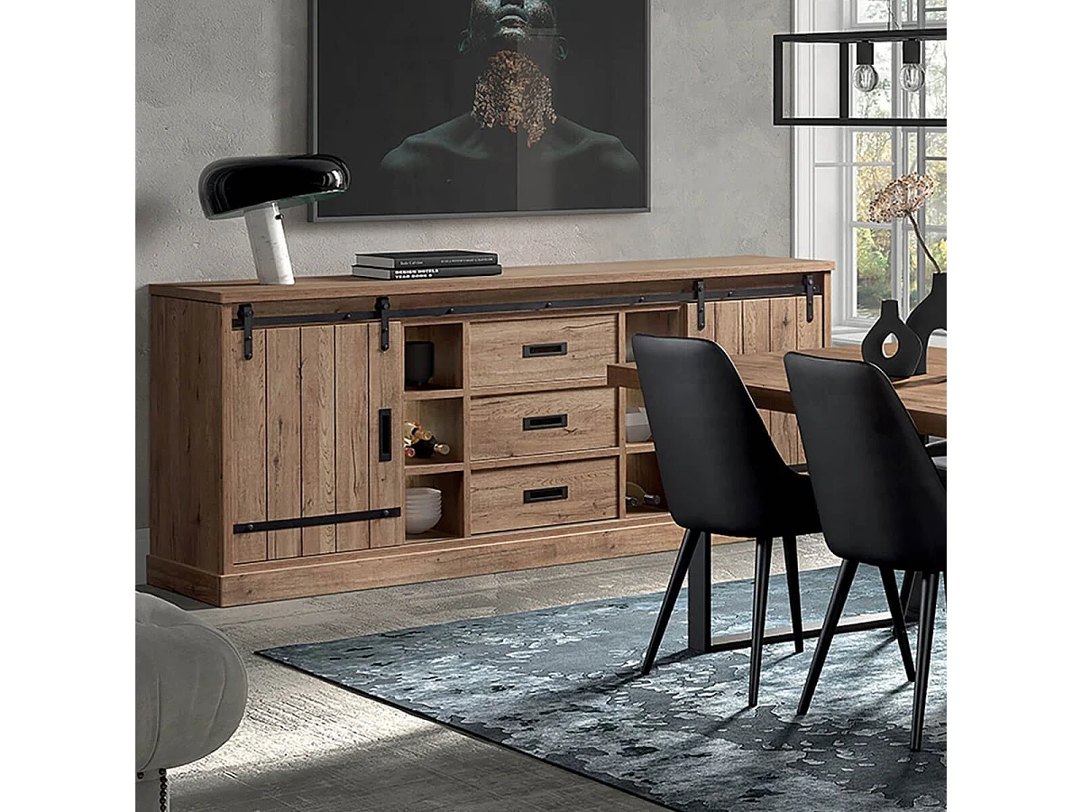 CEDRA - Buffet Multi-Rangements Industriel avec Leds