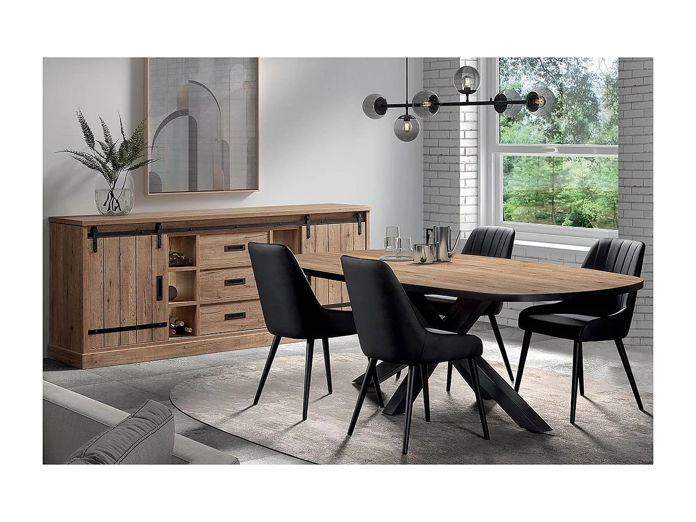 CEDRA - Buffet Multi-Rangements Industriel avec Leds