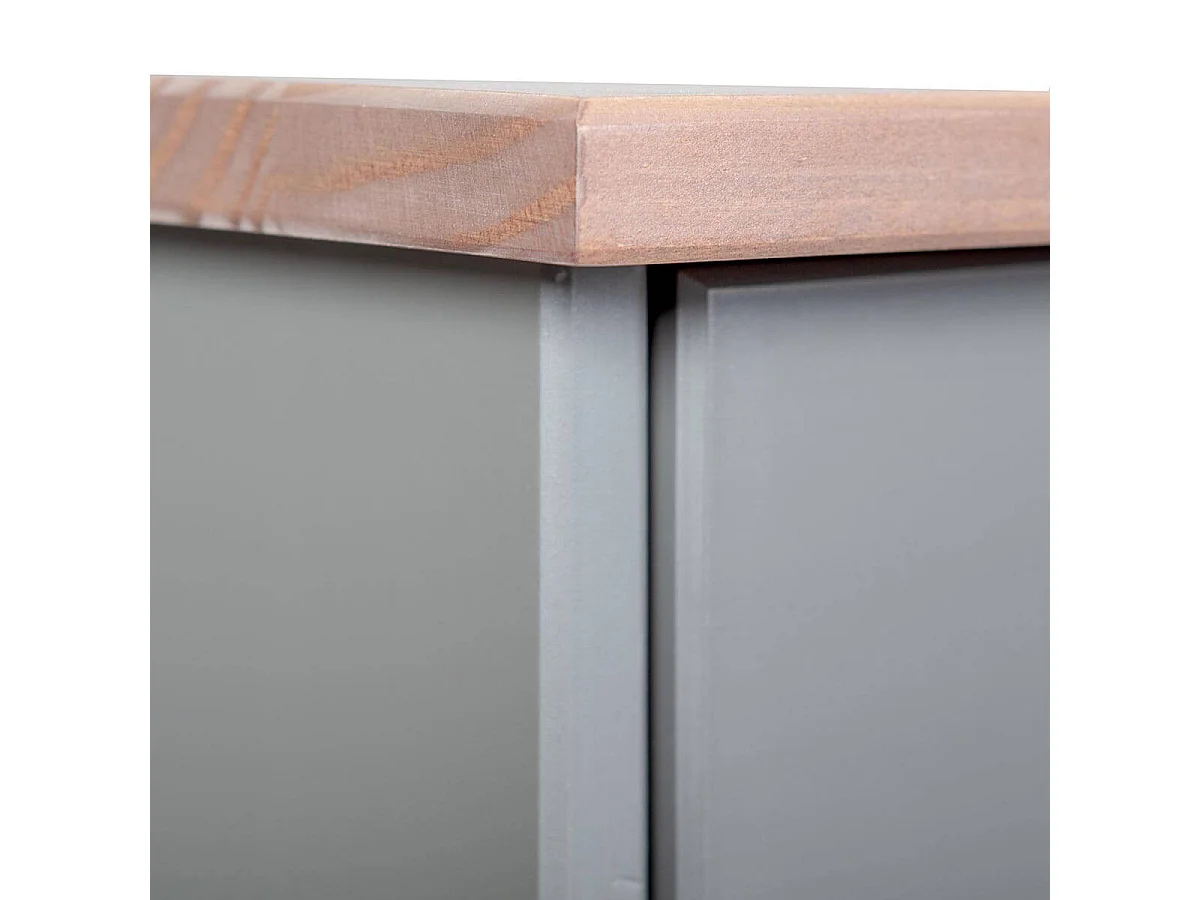 MELINA - Buffet 3 Portes 3 Tiroirs Coloris Gris