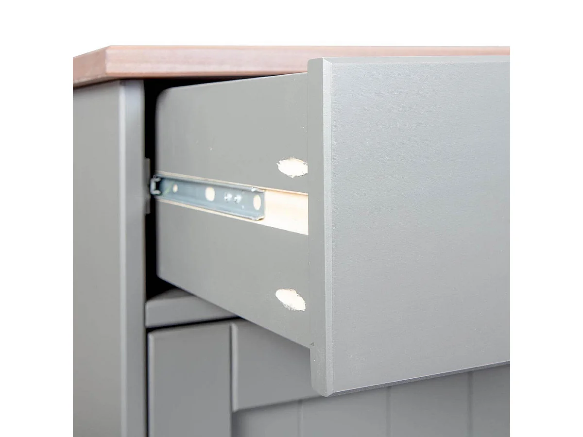 MELINA - Buffet 3 Portes 3 Tiroirs Coloris Gris