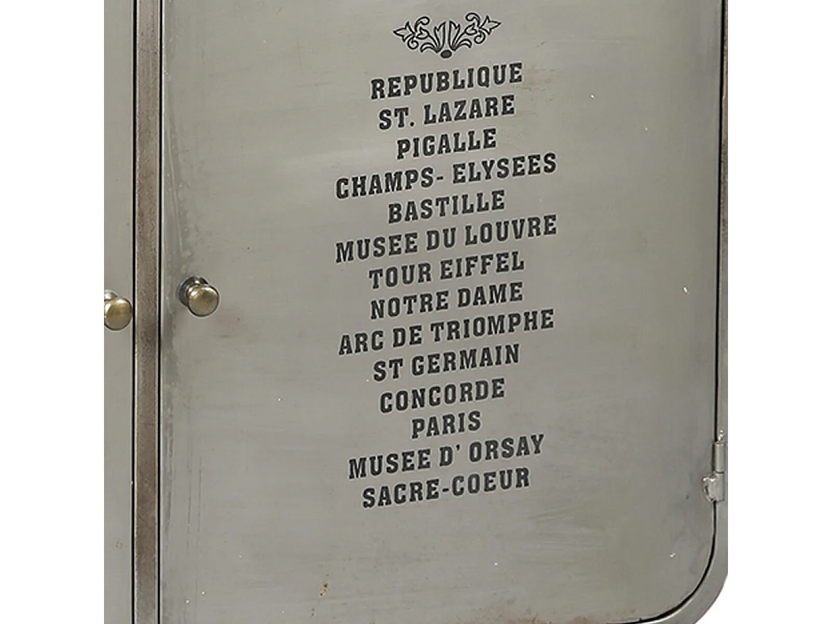 TOHU - Bahut 2 Portes 2 Tiroirs en Acier et Manguier