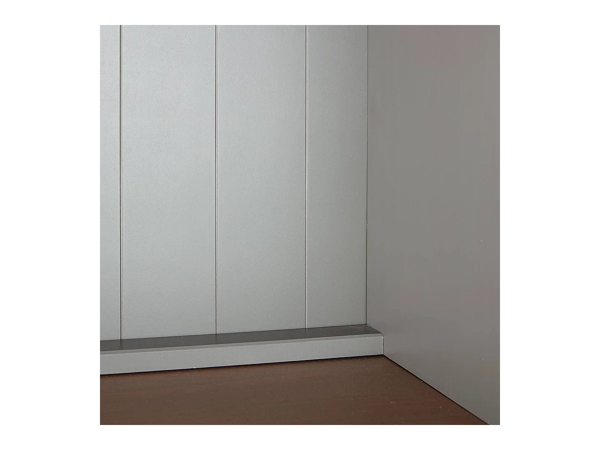 MELINA - Buffet Vaisselier 5 Portes 3 Tiroirs Coloris Gris