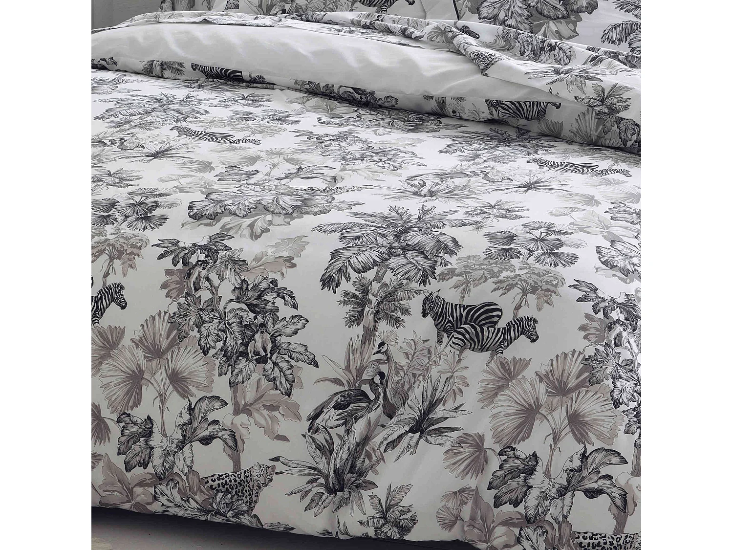Parure de lit satin de coton Savane Blanc 240x220 cm - Tradilinge