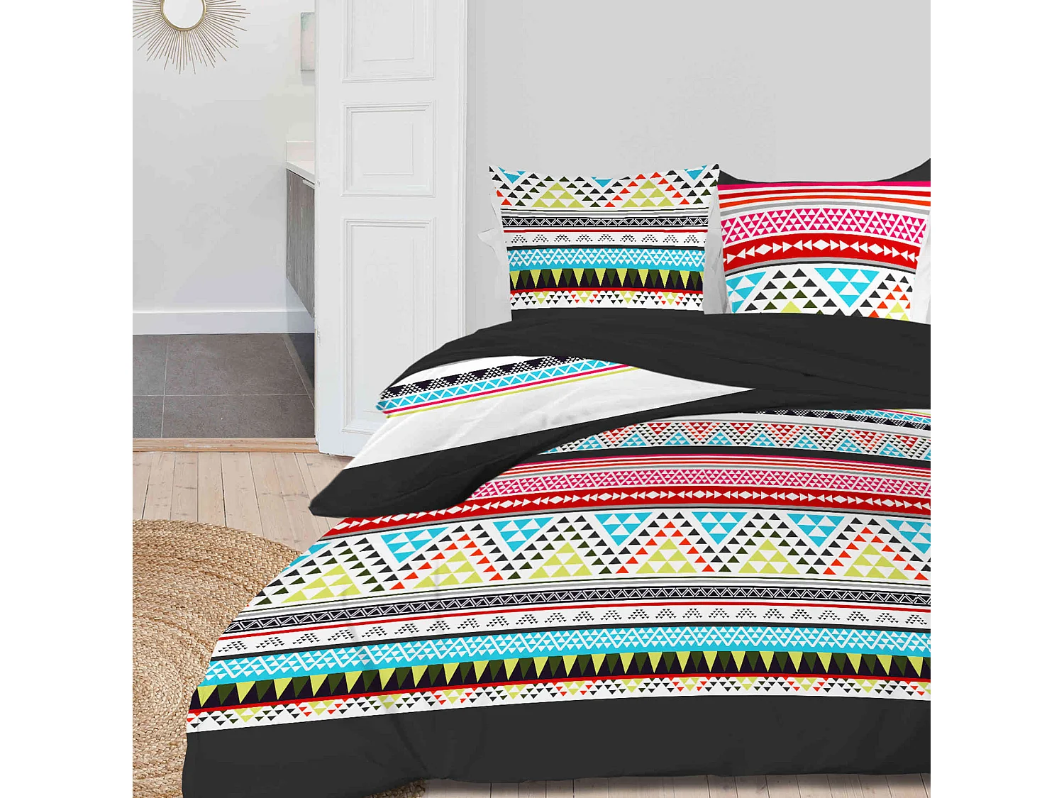 Set funda nórdica 240X220 cm microfibra PERU antracita, por Intemporel