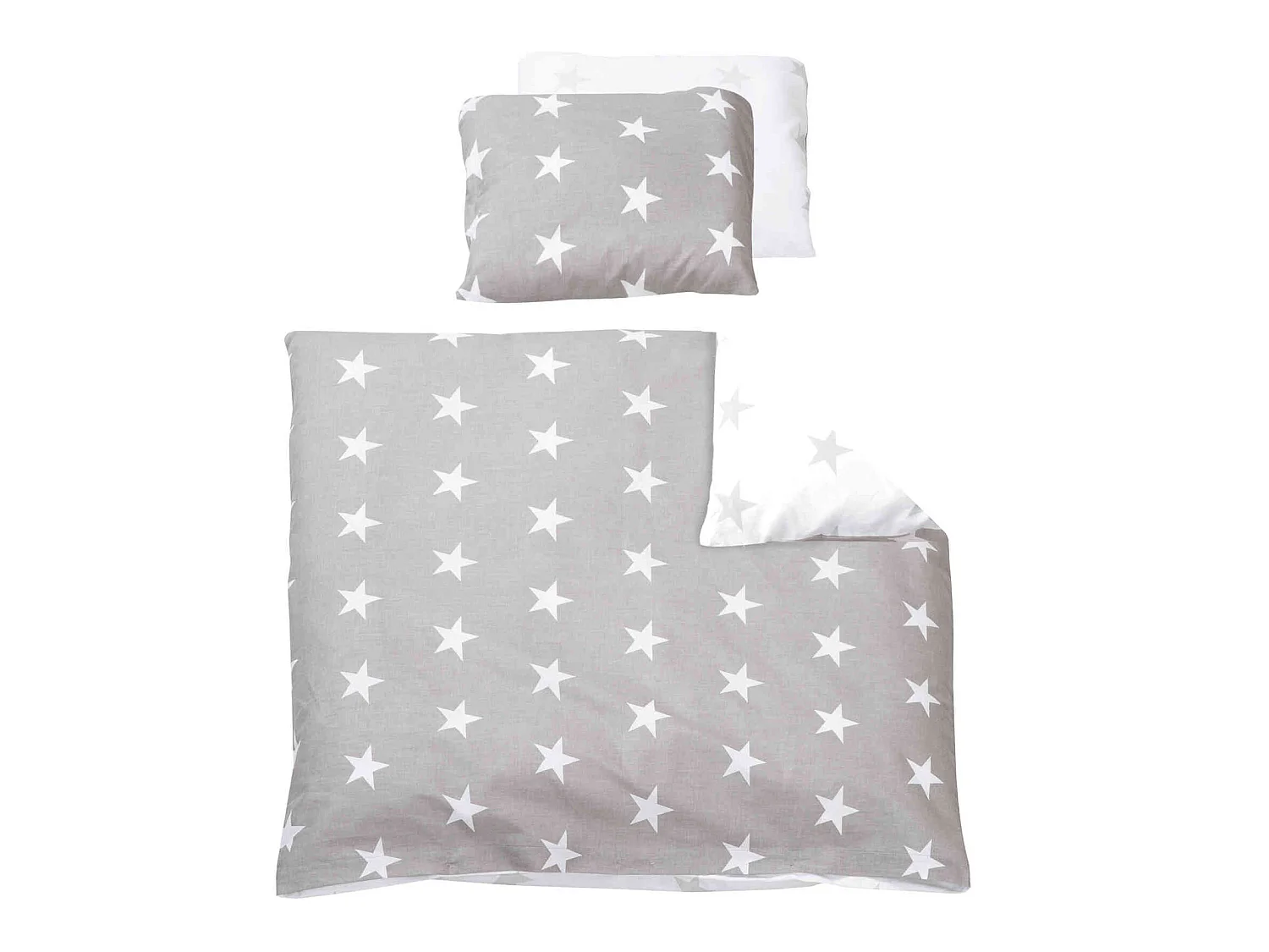Parure de lit bébé Little Stars gris/blanc - 80x80