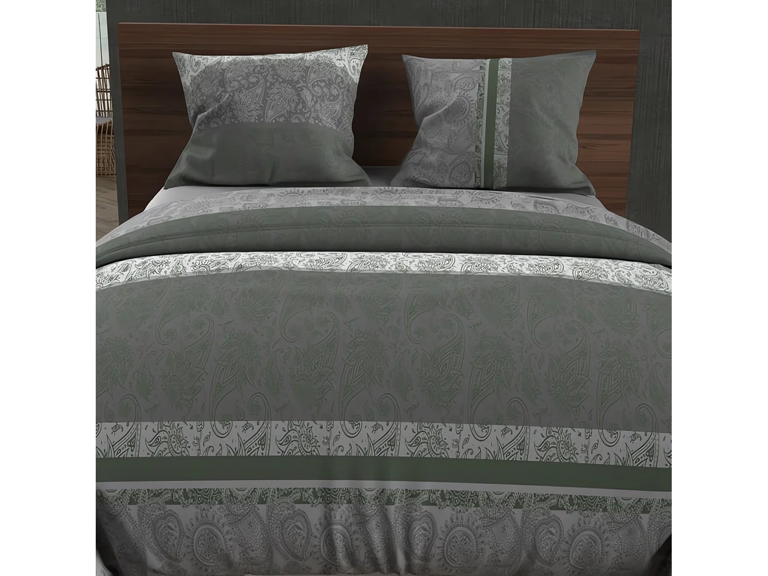 Parure de lit Cachemire gris 240x220 cm