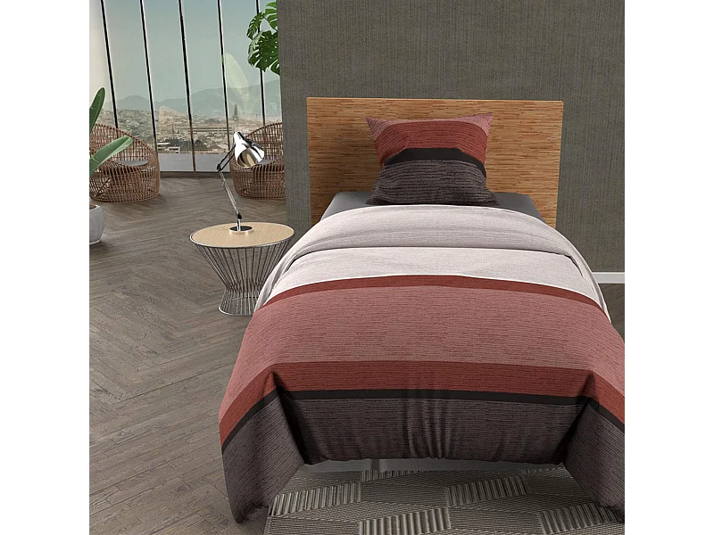 Parure de lit Stripe orange 140x200 cm