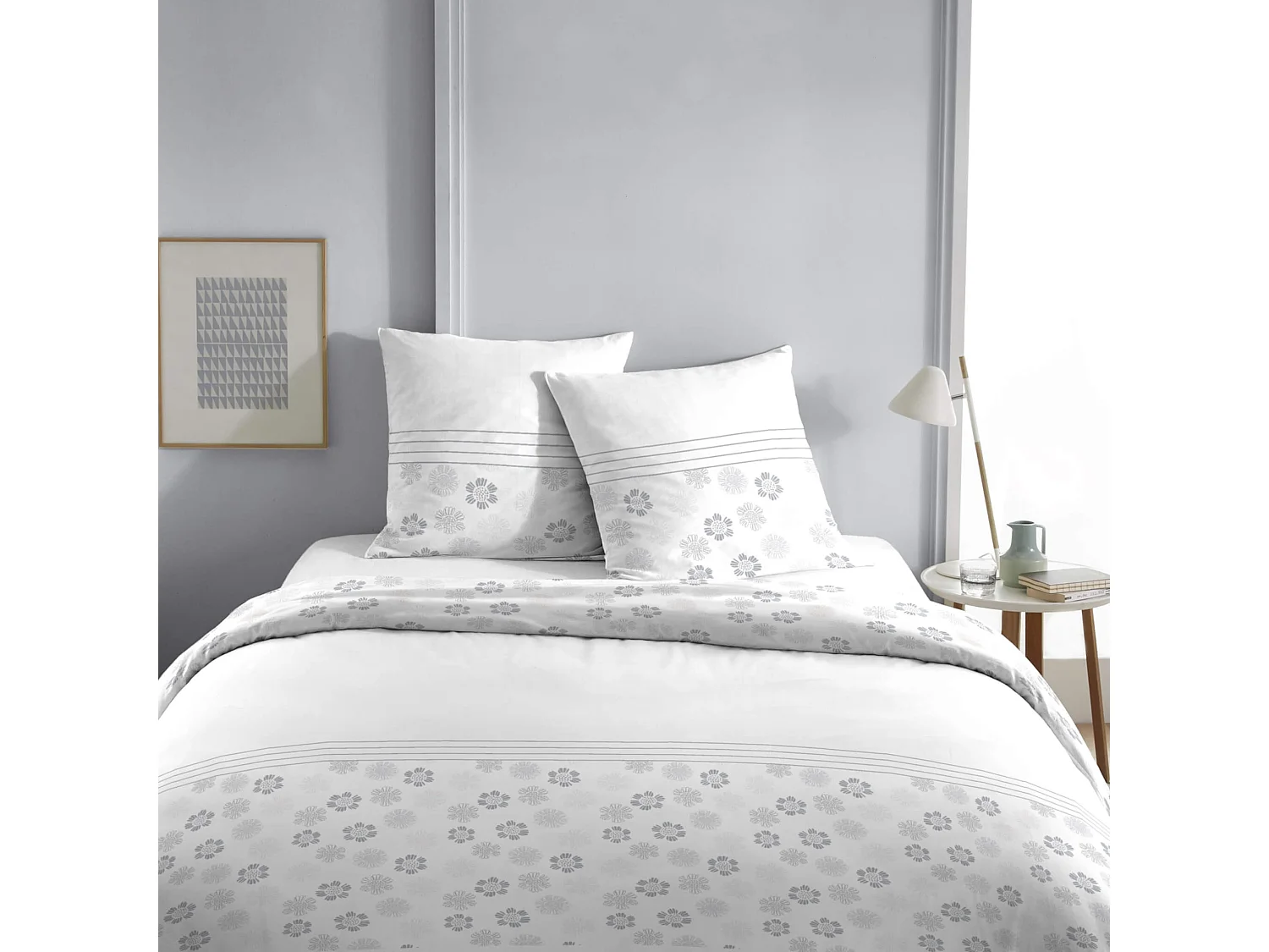 Parure de lit Reine blanc 260x240