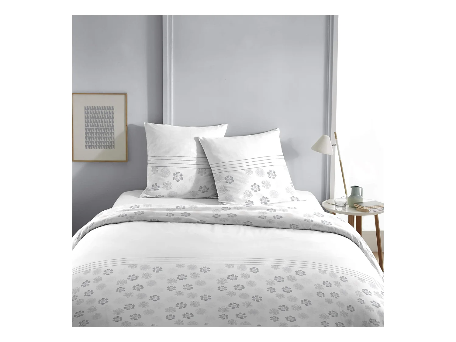 Parure de lit Reine blanc 240x220