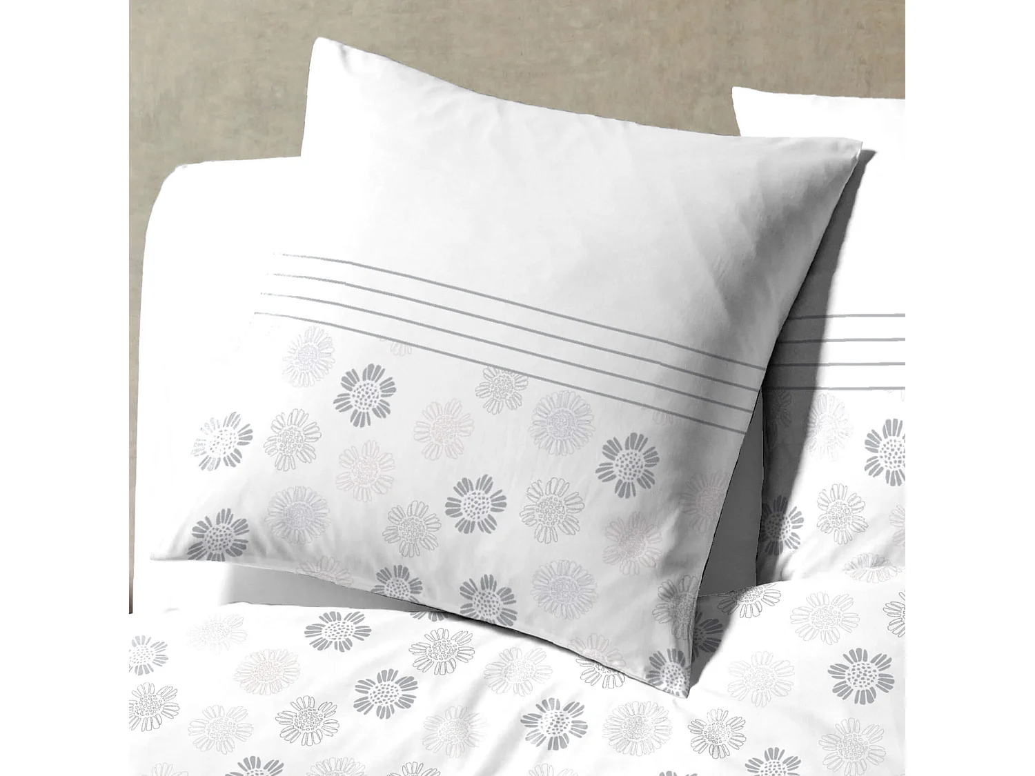 Parure de lit Reine blanc 240x220