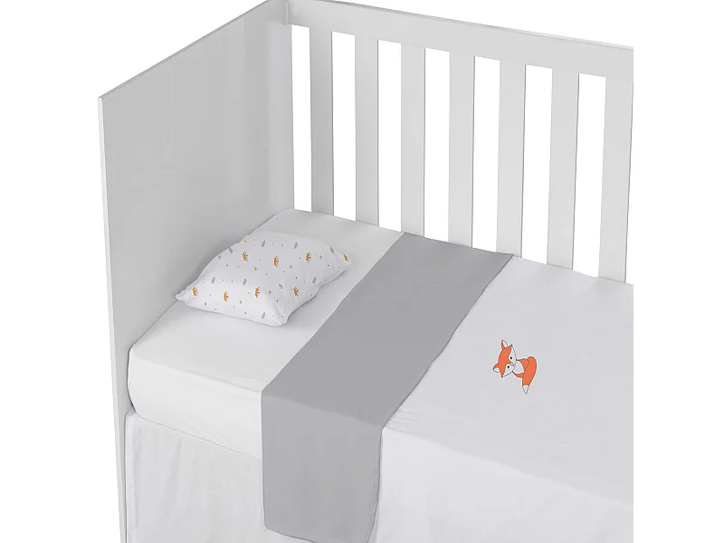 Parure de lit bébé coton jersey Fox 100x135