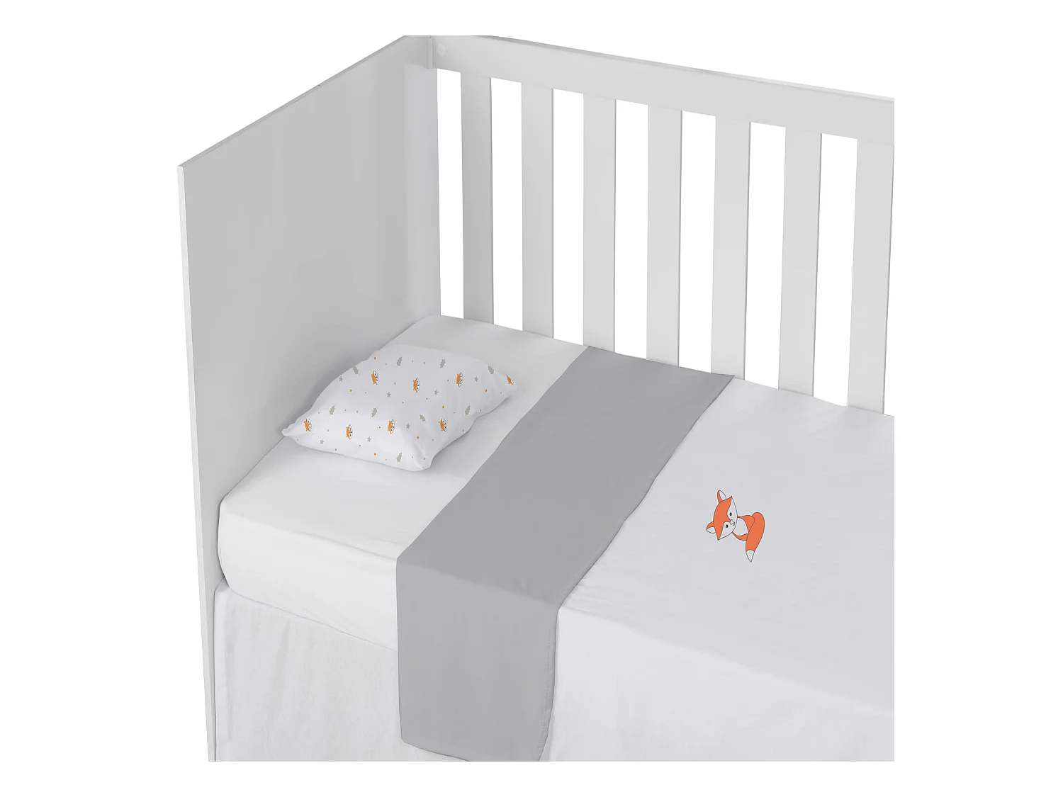 Parure de lit bébé coton jersey Fox 100x135