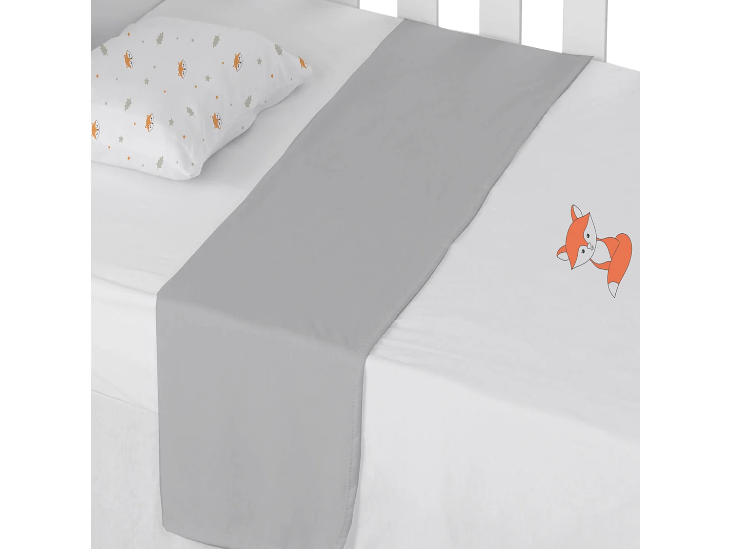 Parure de lit bébé coton jersey Fox 100x135