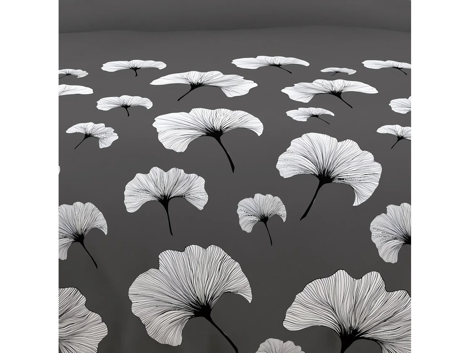Parure de lit Ginkgo anthracite 140x200 cm