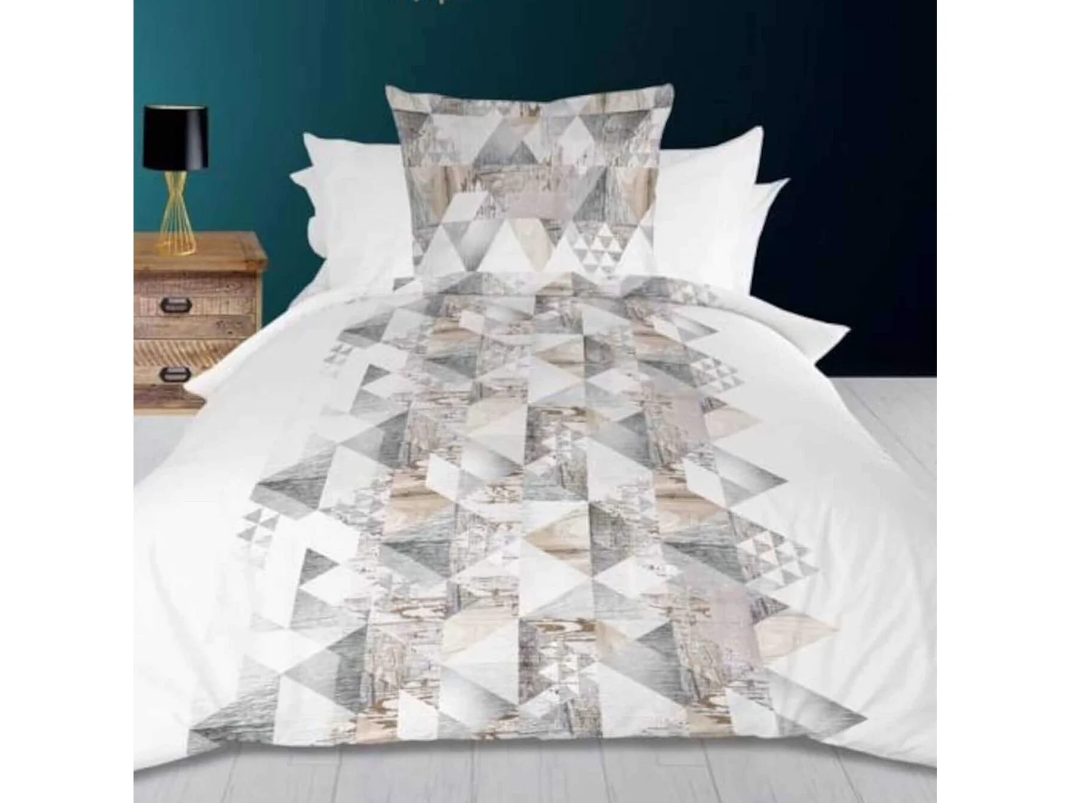 Parure de lit Nordique blanc 240x220 cm
