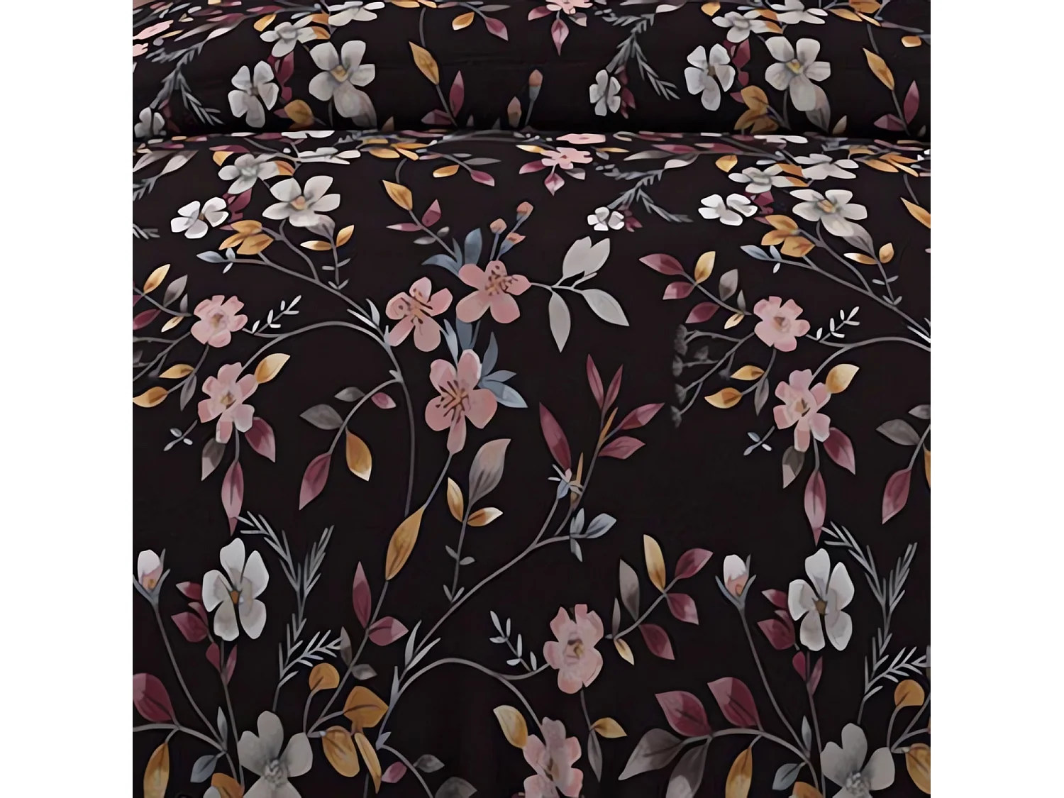 Parure de lit Flowers noir 140x200 cm