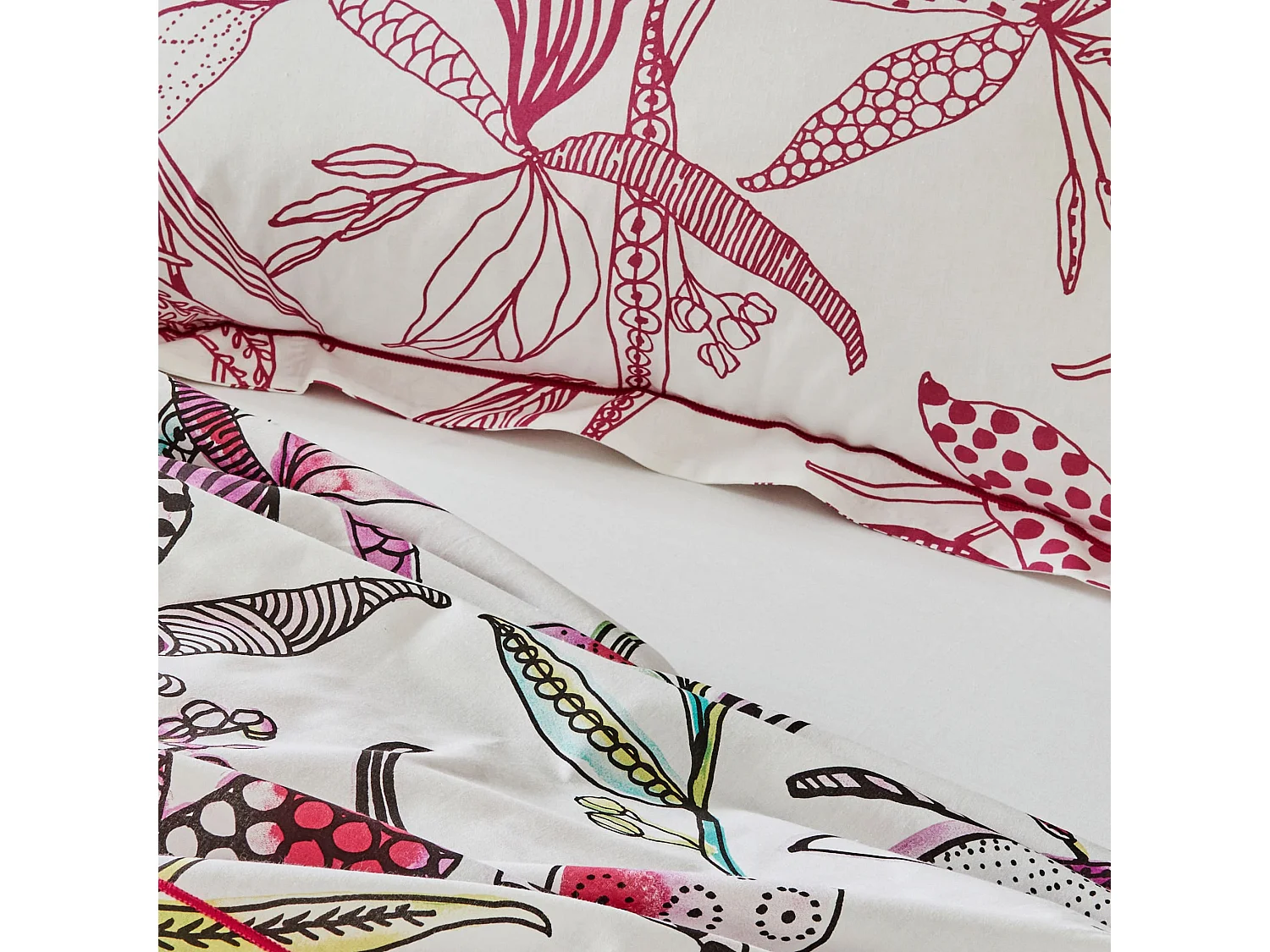 Parure de lit Pénélope rose 140x200 cm - Tradilinge