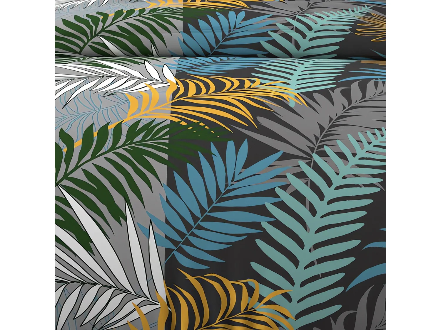 Set funda nórdica de algodón 57 hilos 260x240 cm JUNGLE blue