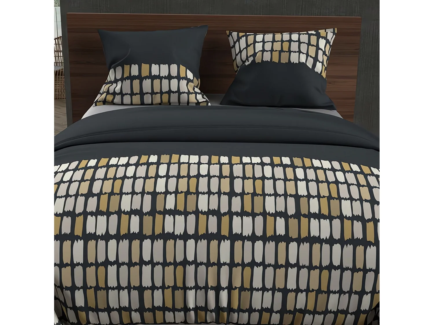 Parure de lit Fabio anthracite 240x220 cm