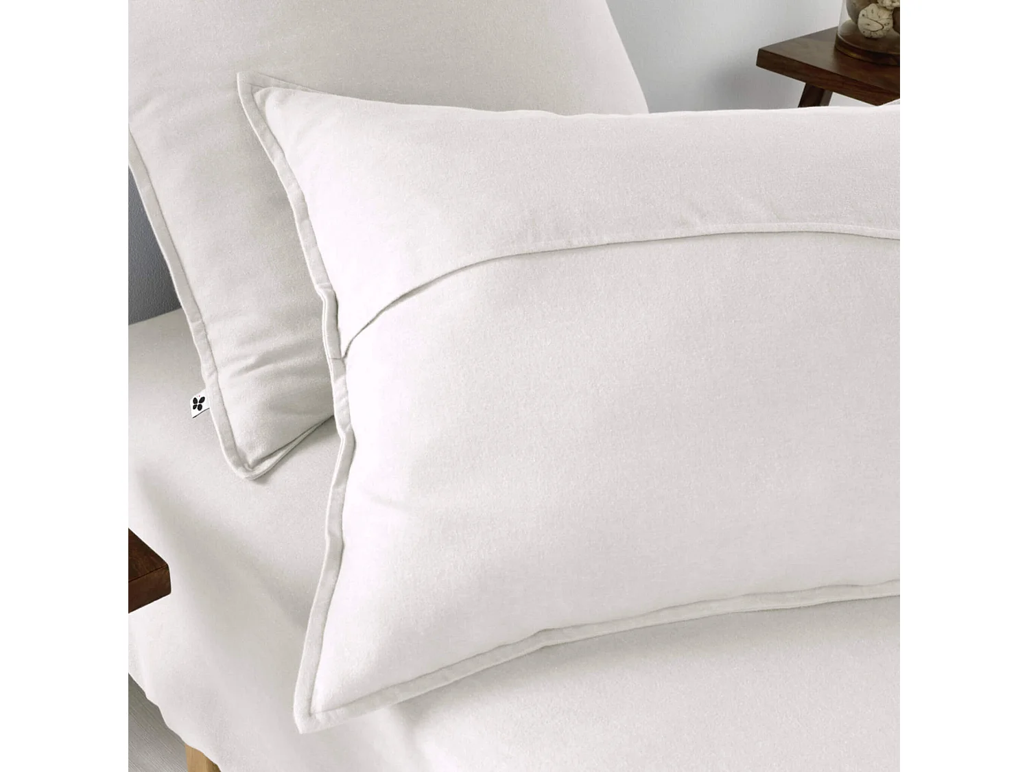 Parure de lit flanelle blanc 140x200 cm