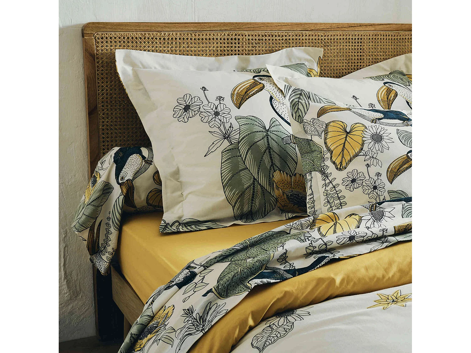 Parure de lit Toco vert 200x200 cm - Tradilinge