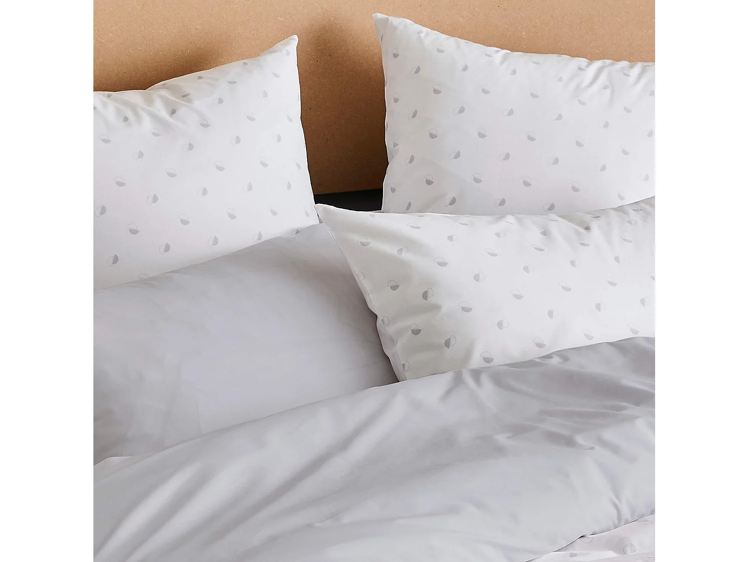 Parure de lit percale Alex nuage 140x200 cm - Tradilinge