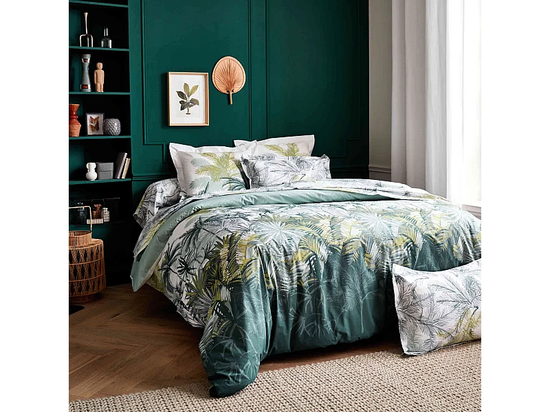 Parure de lit percale Trinidad mousson 240x220 cm - Tradilinge