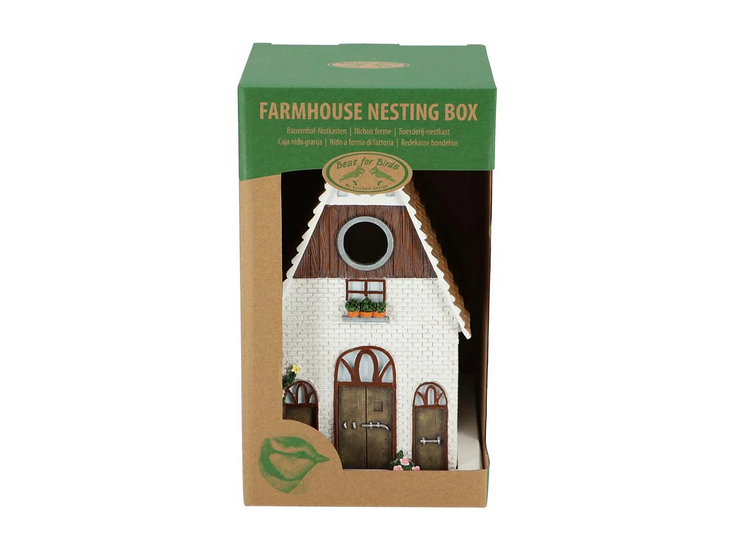 Nistkasten für Meisen aus Polyresin und Sperrholz Bauernhof